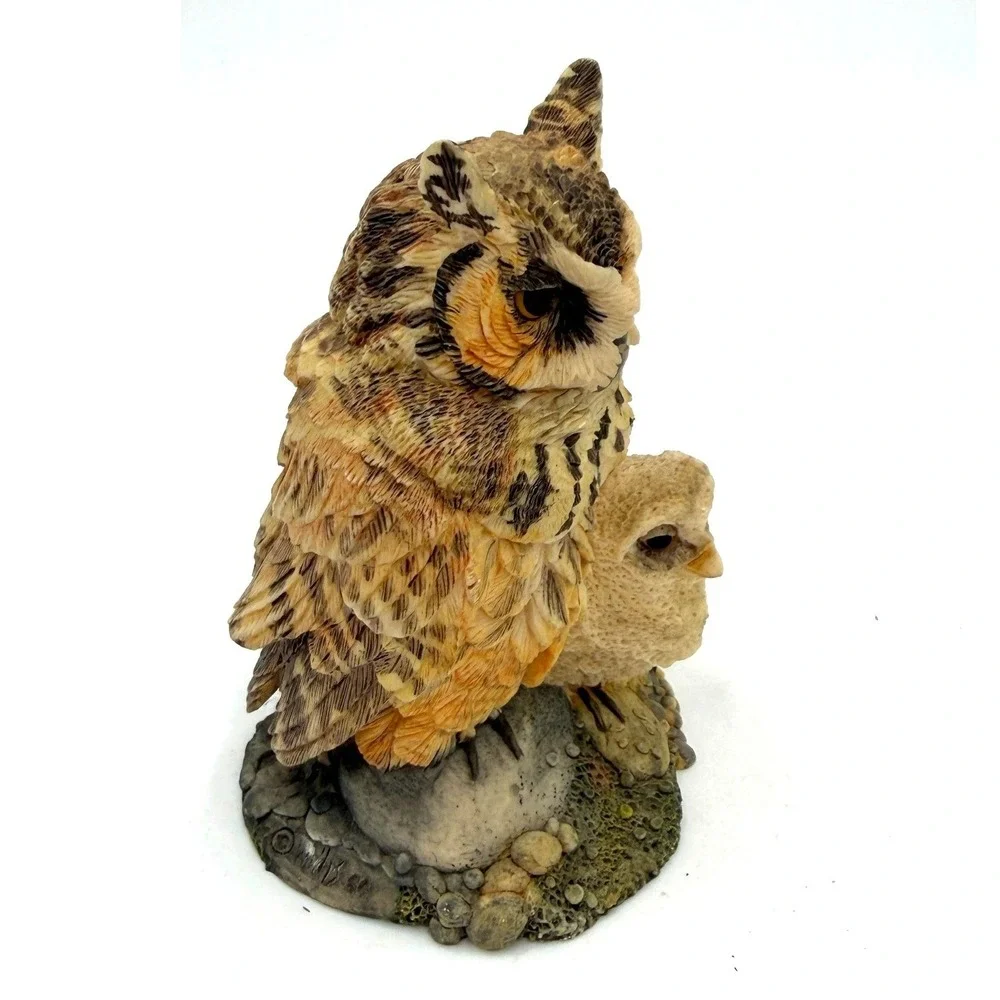 Hamilton Collection Owl Figurine By Mother's Side Russell Willis 1994 Brown